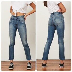 Boyish BILLY High Rise Stretch Skinny Jeans Sz 22 in REAR WINDOW W/ BUTT SLIT